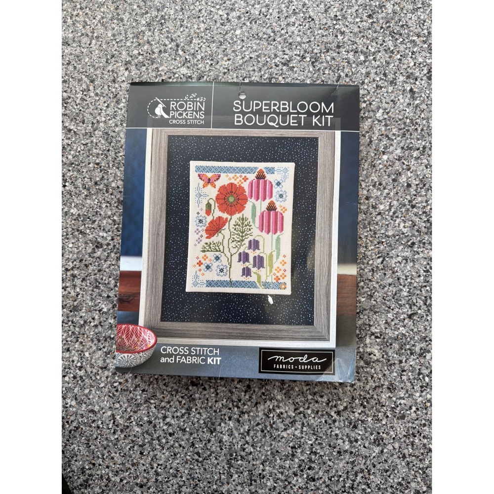 Robin Pickens Superbloom Bouquet Cross Stitch Kit Moda KITCS102 Cosmo Floss